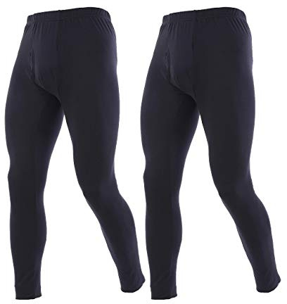 YUSHOW Long Johns for Men 2 Pack Thermal Bottoms Warm Winter Base Layer | Loungewear and Sleepwear, 180 GSM Knit, Four Way Stretch, Flatlock Seams, Elasticated Waistband,Cold weather, Machine Wash