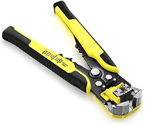 Juliyeh Wire Stripper, Wire Strippers Electrical AWG 10-24 Compound Automatic Wire Stripper Plier 3-in-1 Hand Tool Self-Adjusting Cable Stripper, Wire Cutter and Terminal Crimper