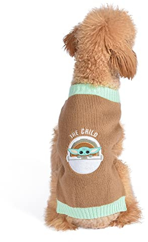 Star Wars Mandalorian The Child Dog Sweater - The Mandalorian & Grogu Pet Outerwear for Dogs - Officially Licensed Dog Apparel & Accessories, Size Medium | Officially licensed Star Wars product, soft knit design, for dogs, comfortable fit, warm winter layer