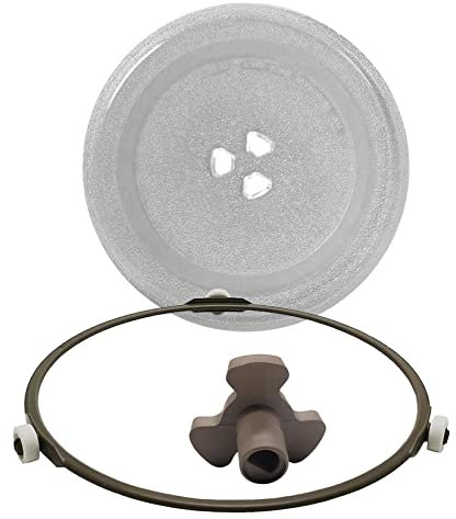 WORDFUN 24.5cm 27cm Mikrowellen Drehteller Glasplatte Universa, Mikrowellenteller, Mikrowelle Glasplatte Ersatzteller, Ersatzteil Für Die Mikrowelle, Mit 3 Fixierern, Glass Drehscheibe