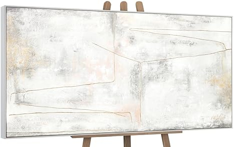 YS Cuadros pintados a mano abstractos Cinta de oro Art Cuadros para salon al oleo | pintura de arte pintada a mano con marco 120x60 cm