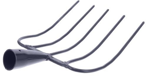 Baluue Cabezal De Repuesto para Horquilla De Estiércol Cabeza De Horquilla Rastrillo De Estiércol De Caballo De Metal para Recoger Estiércol Enraizar Aflojar La Tierra Y Cavar