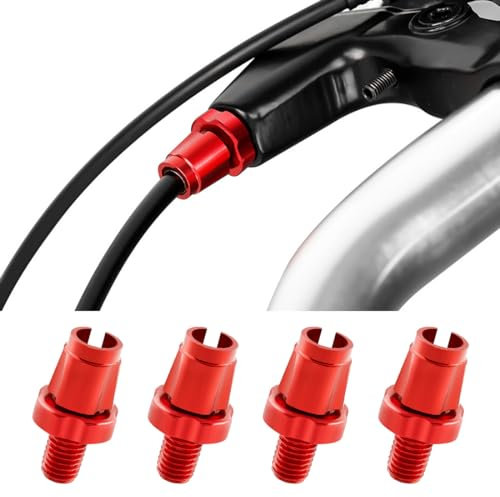 SUJEBKC Bremsgriffhebel-Einstellschrauben, Aluminiumlegierung 4 Stück Bremshebel Einstellschraube Bike Fahrrad Stellschraube Bremszug(A)