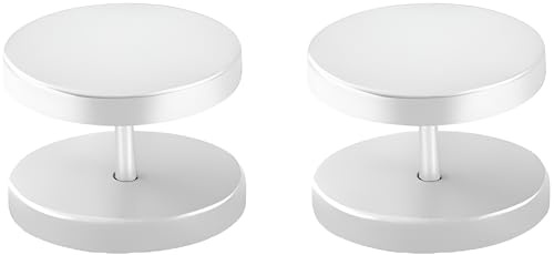 1 Paar Weiß 1.2 mm(16 G) Titan Edelstahl Fake Ears Plugs Rund False Dehnungs Stud Ohr Stecker Schmuck Ohrstecker Ohrringe Schraube Helix Tragus Piercing Frauen Herren 14 mm