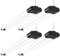 Sararoom 4Packs 120cm Connectable Reglette LED, 4400LM, Blanc Froid 6500K, 40W Neon LED Avec Interrupteur à Glissière, IP65 Étanche Tube LED pour Bureau, Garage, Sous-sol, Suspendu ou Encastré