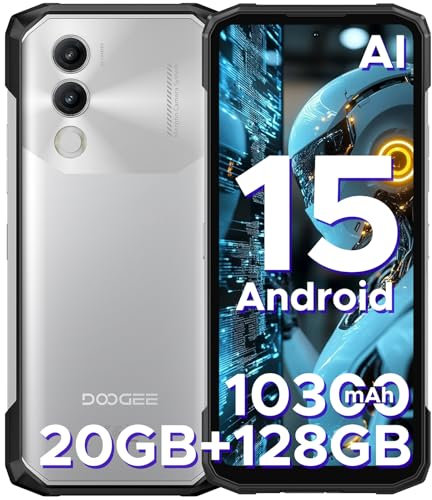 DOOGEE Blade 20 Movil Irrompible Android 15 2025, 20GB+128GB/2TB Teléfono Móvil Resistente, 10300mAh Smartphone 6.6” HD+ 90Hz IPS, 3 Ranuras/4G Dual SIM, Unisoc T7200/16MP/GPS/Face ID Natural