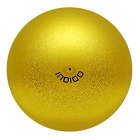 DRUNA Ballon de Gymnastique Rythmique Métallisé + Paillettes en PVC, 17 cm, 300 g – Appareil de Gymnastique, Ballon d’Exercice (Or)