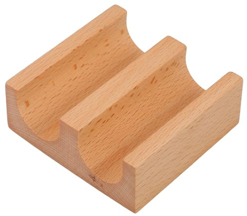 SEWACC Wooden Sushi Roll Holder U Shaped Hand Roll Sushi Stand Taco Rack Serving Tray 4.13 X 3.93 X 1.57 Inch for Snacks and Desserts