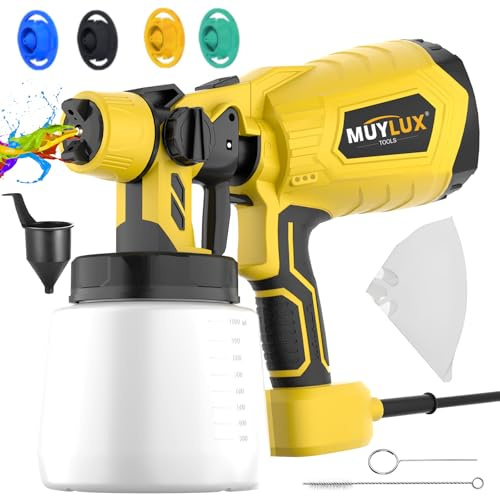 Paint Sprayer, 800W HVLP Spray Gun with 5 Nozzles & 3 Patterns, Electric Paint Sprayers for House Painting, Cabinets, Fence, Walls, Door, Garden Chairs etc.