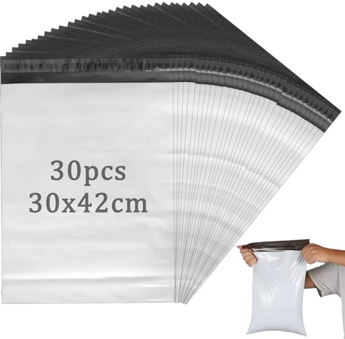 30 Stück Versandtaschen,Versandbeutel,30 x 42cm Verpackungstüten,Versandtüten für Kleidung,Selbstklebend,Geeignet für Express-Verpackung und Logistiktransport