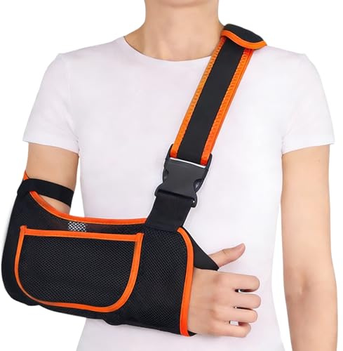 llikknve Arm Sling for Shoulder Injury,Enhanced Size Sling for Arm Support,Immobilizer with Neck Pad,Reversible,Adjustable,for Rotator Cuff Broken,Wrist Elbow Injury(Orange)