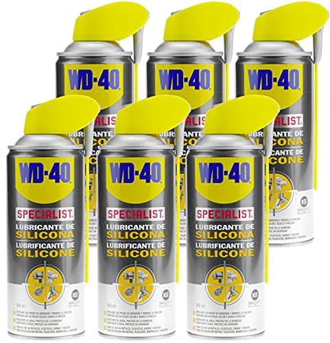 WD-40 Specialist - Lubricante de Silicona 400ml - Pack de 6 unidades + Guantes Originales de WD-40