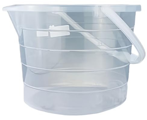 AGROHIT Eimer mit Tragebügel & Skalierung, Haushaltseimer mit 15 Liter Fassungsvermögen, Plastikeimer ohne Deckel, Lebensmittelecht & Transparent, aus PP-Kunststoff