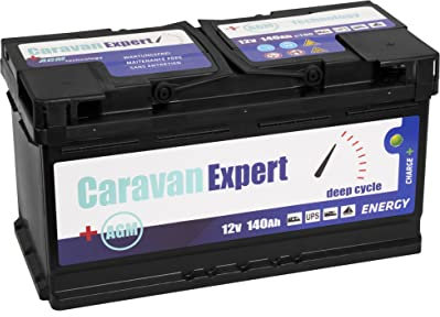 CaravanExpert AGM Batterie 12v 140Ah Solarbatterie akku Solar Deep Cycle Verbraucherbatterie Wohnwagen Versorgungsbatterie Bootsbatterie 140 Ah