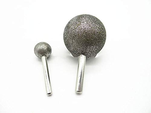1 Pz 6mm / 8mm Gambo Testa Sferica Fresa Diamantata Punte Montate Rivestite Frese A Sfera Rotonda Grossa Per Pietra Trapano Metallo, 25mm (gambo 6mm)