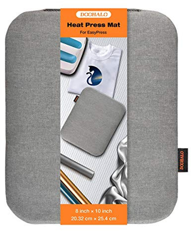 DOOHALO Heat Press Mat for Cricut EasyPress (8x10),Double-Side Iron-on Mat for Power Heat Press Machine,for Craft Vinyl Ironing Insulation Transfer to T-Shirts or HTV Vinyl Project