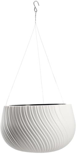 KADAX Pot Suspendu Suspendu Suspendu avec chaîne et Crochet, Pot de Fleurs Suspendu pour Plantes grimpantes, Cache-Pot avec Insert,(? 32 cm, Blanc)