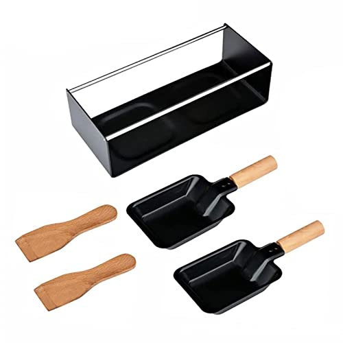Cheese Melter Raclette Grill, Cheese Melting Pan With 2 Spatula Non-Stick Rotaster Baking Tray Stove Set Raclette Grill Cheese Melter Raclette Grill Set Cheese Melting Pan Nonstick Oven Grill Plate
