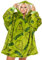 The Grinch Übergroßer Decken-Hoodie für Erwachsene | Unisex Damen Herren Festlicher Film Animierter Charakter Tragbarer Pullover VUddie | Grüner One-Size-Pullover mit Tasche