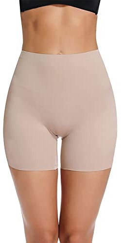 Joyshaper Damen Shorts Unterhose Kurz Hose Miederpants Miederhose Boxershorts Nahtlose Panty Unterwäsche Unter Kleid Rock Beige,S