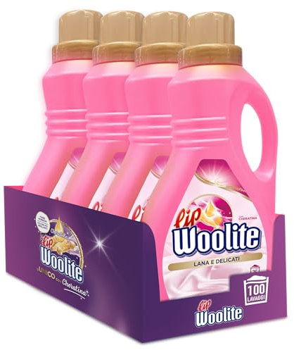 Woolite Wolle und Delicati 25 Waschgänge, 4 x 1500 ml Flüssigwaschmittel Wolle und schonend mit Keratin