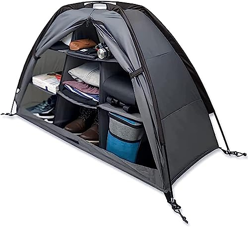 MIXBEL Armoire de Rangement de Camping Pliable avec Compartiments de Rangement, Cuisine de Camping en Plein Air, Armoire de Cuisine de Camping Pliable avec Cadre en Aluminium