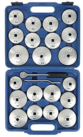 Ölfilterkappen-Satz Ölfilterschlüssel inklusive Adapter im Werkzeugkoffer-Ölfilterschlüssel Entferner Alu Ölfilterkappen Satz Steckschlüssel Set, Ölfilterschlüssel Öl Wechsel Ölfilter Werkzeug (23pc)