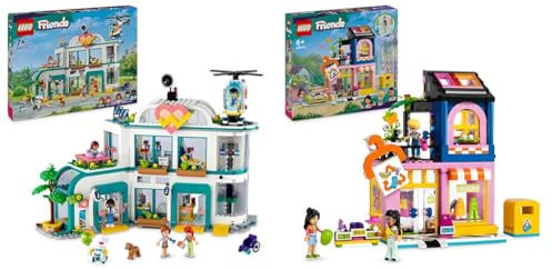 LEGO Friends Heartlake City Hospital Set with Helicopter Toy for 7 Plus Year Old Girl & Friends Vintage Fashion Store, Buildable Toy Shop for 6 Plus Year Old Girls & Boys, with Mini-Doll Characters