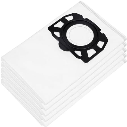 JASFLY 5 Bolsas Aspiradora Universal Adecuada para Karcher 2.863-006.0, WD4, WD5, WD6, MV4, MV5, MV6, WD5P y WD6P