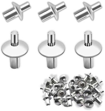eupdd 150 pièces Rivets d'entraînement: 5×11mm Rivets à Noyau Avec Tête Ronde, pour du Métal, Bois, Plastique, Rivets aveugles à Expansion de Type à Frapper, Rivets à Tête Ronde en Aluminium