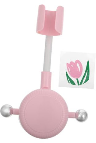 HOLIDYOYO Soporte De Ducha Ajustable Ventosa Para Cabezal De Ducha Montaje Sin Taladro Compatible y Espacios Infantiles Color Rosa