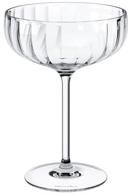 Villeroy & Boch - Rose Garden copa de Champagne, set de 4 piezas, transparente, aptas para lavavajillas, para vinos espumosos, prosecco, cava y Champagne, copas de cristal con diseño vintage