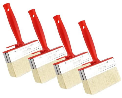 4 Piezas Pincel Plano de Superficie 30 x 120 mm Pincel Grande para Pintar Paredes Brochas Pintura Pinceles para Barniz Acrílico Pintura de Pared