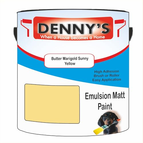 Premium Interior Wall & Ceiling Emulsion Paint – Butter Marigold Sunny Yellow – Rich Matt Finish, Durable & Washable, Low Odour, Ideal for Living Rooms, Bedrooms & Hallways (500ML Tin)