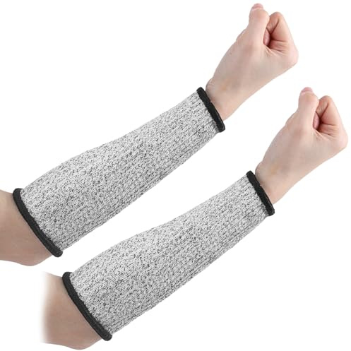 Bremorou Armskydd för tunn hud skärbeständiga ärmar bränd ärm för armar för kockar skyddande armskydd för hund bett underarm trädgårdsskötsel ärmar armskydd grå 20 x 9 cm