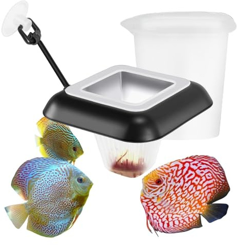 per Cibo per Pesci da Acquario,Contenitore Galleggiante con - Portacibo Per Acquario - per l'Alimentazione con Esche Vive in Acquari di Acqua Dolce e di Acqua Salata