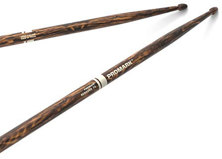 ProMark Schlagzeug Sticks - Rebound 7A - FireGrain - Keine übermäßige Vibration - Lackierung, Eichel-Tipp, Hickoryholz - 1 Paar, R7AFG, Black