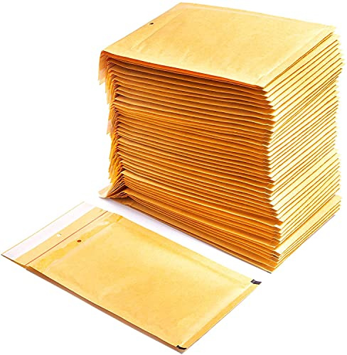 Buste imbottite di carta bolla interna in polietilene, colore marrone, borse per spedizioni con capacità per riporre documenti (5 buste, 270 x 360 mm)