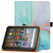 HGWALP Universal Case for 7-8 Inch Touchscreen Tablet, Stand Folio Protective Cover With Adjustable Fixing Silicon Band - Marble Blue