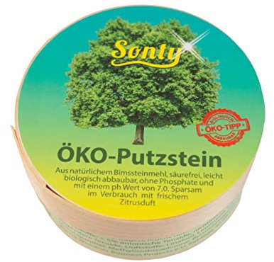 Sonty 2 Stück ÖKO Putzstein 280g in der Holzdose, Putzpaste, Universalreiniger, Reinigungsstein (2)