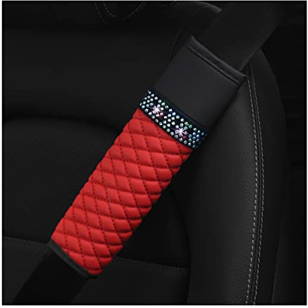 CGEAMDY 2 Auto Gurtpolster im Zweierpack, Polsterung für Sitzgurt im Auto, Gurtpolster im Zweierpack, Erwachsene Sicherheitsgurt Polster Autogurt Polster(Rot)