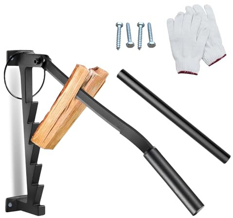 Manueller Holzspalter - Praktischer Wand-Holzspalter Effizientes Brennholzspalten mit Karbonstahl und abnehmbaren Griffen für den Innen- und Außenbereich geeignet