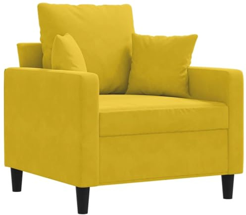 vidaXL Sillón, Silla con Respaldo Reposabrazos, Sofá de Relax Descanso Televisión, Asiento Tapizado para Salón Casa, Terciopelo Amarillo