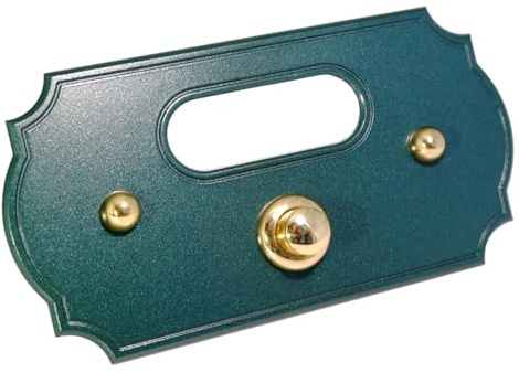 Neroni Mameli Placca Campanello in Ottone Verniciato Verde per Esterno abitazione - Porta Ingresso Casa, con Pulsante Elettrico - Modello Adriano - Made in Italy