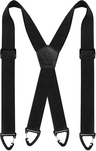 Fevaeno Hosenträger Herren Breit 4cm Anti-Rutsch-Schnalle Einstellbar und Elastische Einheitsgröße Hosenträger für Herren und Damen (XSchwarz)