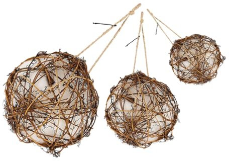 Toddmomy 3stücke Handgefertigte Vogelnistmaterialien Kugel-nistmaterialien Für Mit Natürlichem Nistmaterial Vorgefüllte Halter Zum Aufhängen Im Freien Für Jahreszeiten