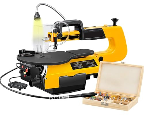 Sushangmao Professional 16 Inch Variable Speed Scroll Saw | 180w Motor | 0-45° Tilt Table, Quick Blade Change & Dust Port | Perfect For Hardwood, Softwood & Craft Projects Multi-FunctionModel