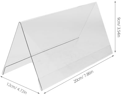GARIOUANS Lot de 10 Porte-Noms de Bureau Transparent Double Face 200 X 100 MM Support en V Stable Porte-Cartes Nominatif pour Réunion Marque-Place Professionnel Polyvalent pour Table de