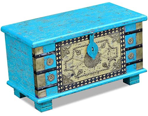 vidaXL Indische Holztruhe Wäschetruhe Schatztruhe Aufbewahrungsbox Holzkiste Mangoholz
