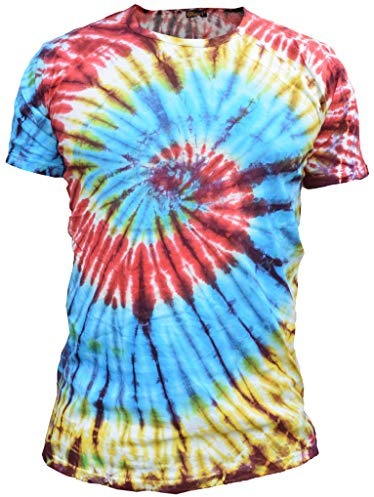 Gheri Mens Cotton Tie Dye Festival Hippie T-Shirt